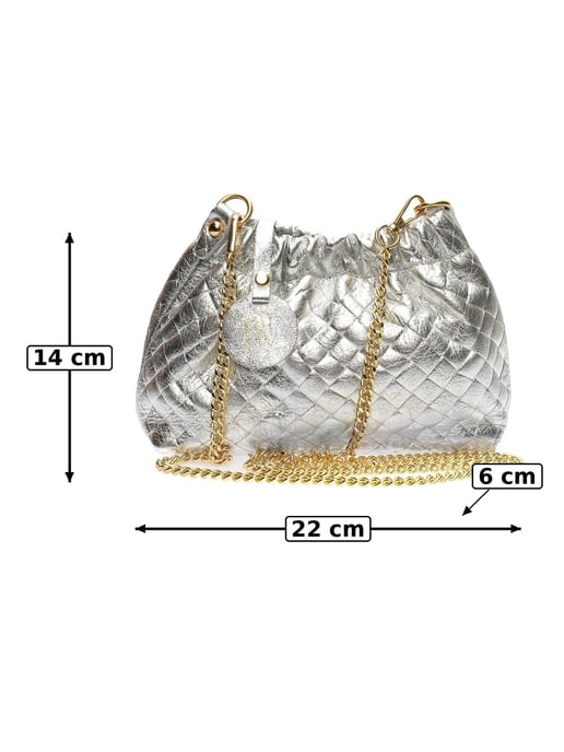 Anna Luchini Silber Rindsledertasche - Image 4