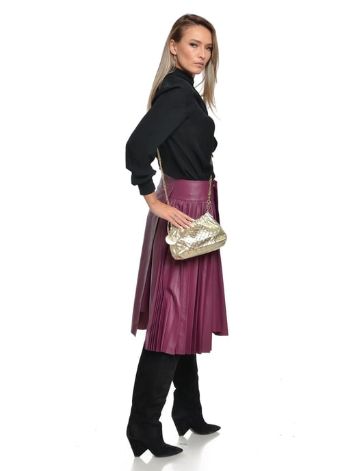 Anna Luchini Gold Rindsledertasche - Image 5