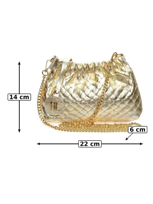 Anna Luchini Gold Rindsledertasche - Image 6