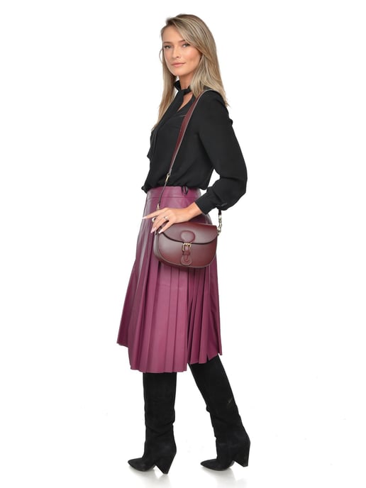 Isabella Rhea Weinfarbe Rindsledertasche - Image 5