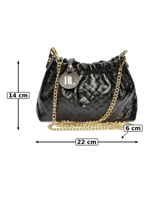 Anna Luchini Schwarz Rindsledertasche - Image 6