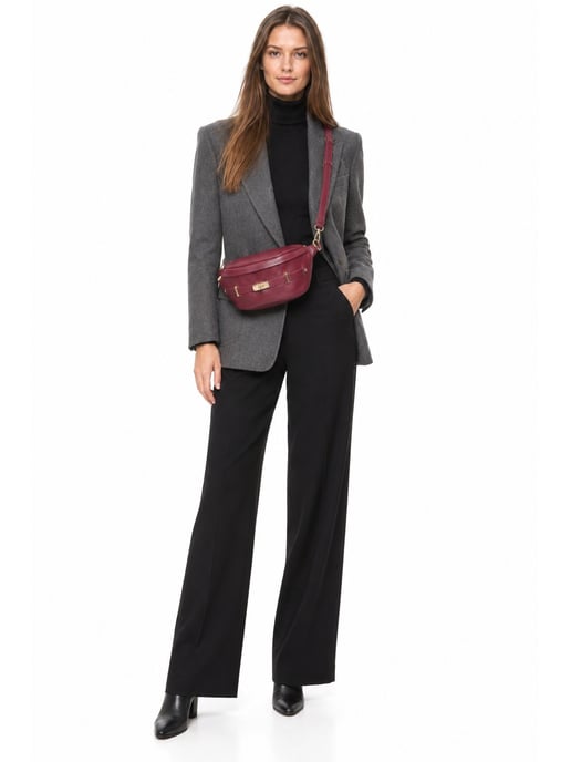 Anna Luchini Weinfarbe Rindsledertasche - Image 6