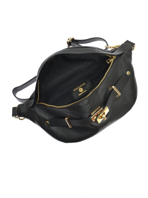 Anna Luchini Schwarz Rindsledertasche - Image 4