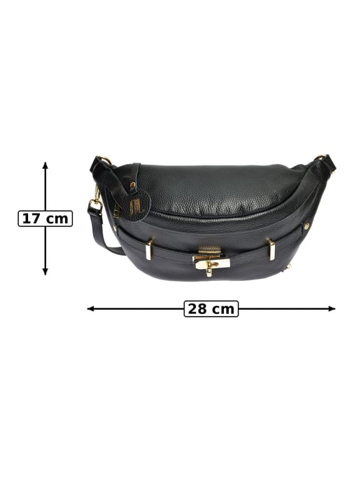 Anna Luchini Schwarz Rindsledertasche - Image 6