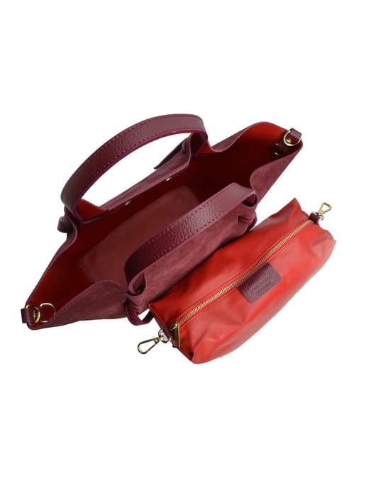 Isabella Rhea Burgund Rindsledertasche - Image 4