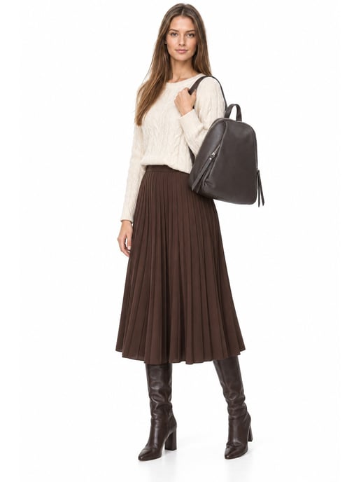 Anna Luchini Kastanienbraun Rindsledertasche - Image 6