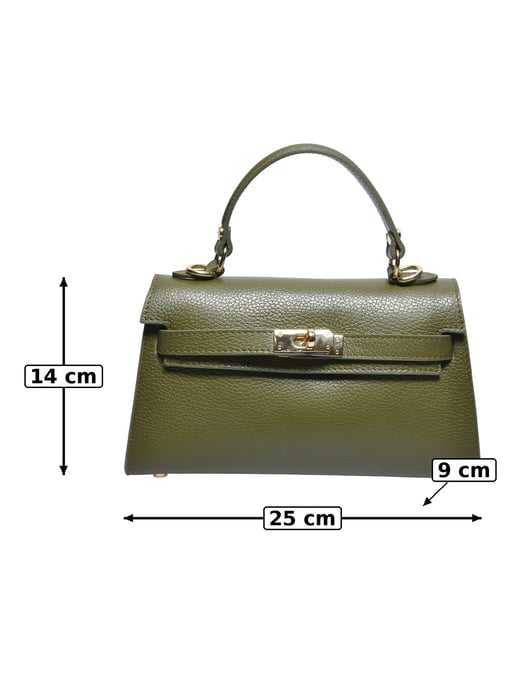Anna Luchini Khaki Rindsledertasche - Image 2