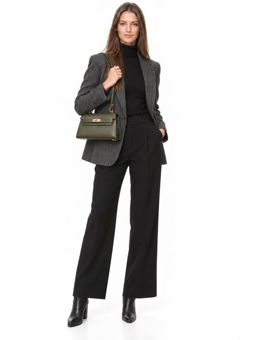 Anna Luchini Khaki Rindsledertasche - Image 3