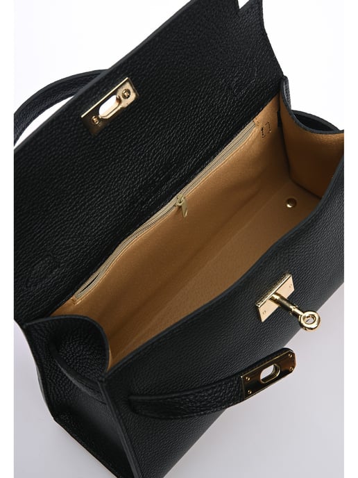 Anna Luchini Schwarz Rindsledertasche - Image 4