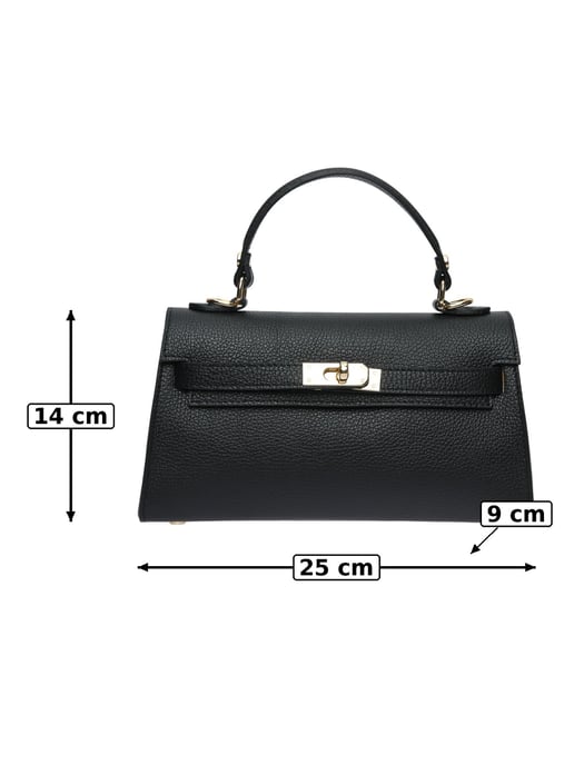 Anna Luchini Schwarz Rindsledertasche - Image 6