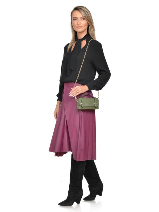 Isabella Rhea Khaki Rindsledertasche - Image 5