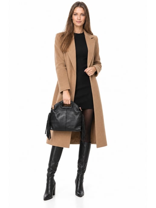 Anna Luchini Schwarz Rindsledertasche - Image 6