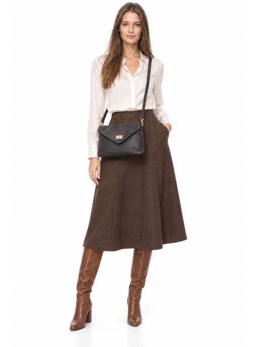 Anna Luchini Kastanienbraun Rindsledertasche - Image 3