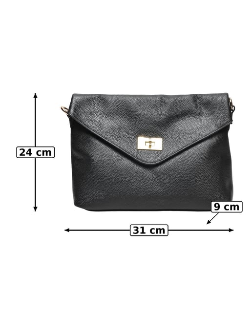 Anna Luchini Schwarz Rindsledertasche - Image 5
