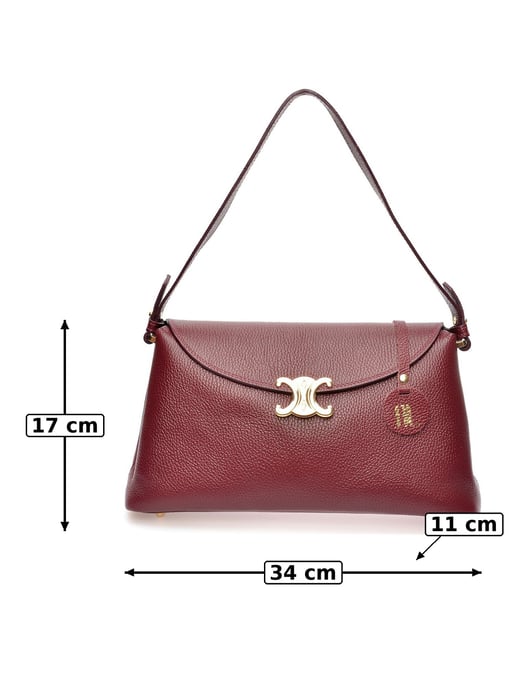 Anna Luchini Weinfarbe Rindsledertasche - Image 6