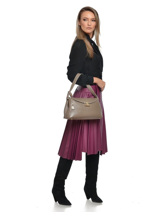 Anna Luchini Beige Rindsledertasche - Image 5