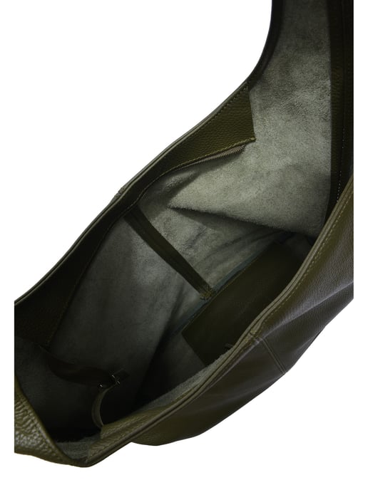 Anna Luchini Khaki Rindsledertasche - Image 4