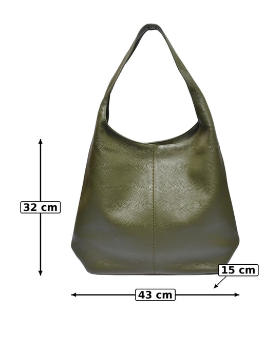 Anna Luchini Khaki Rindsledertasche - Image 5