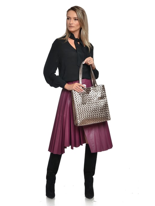 Anna Luchini Bronze Rindsledertasche - Image 4