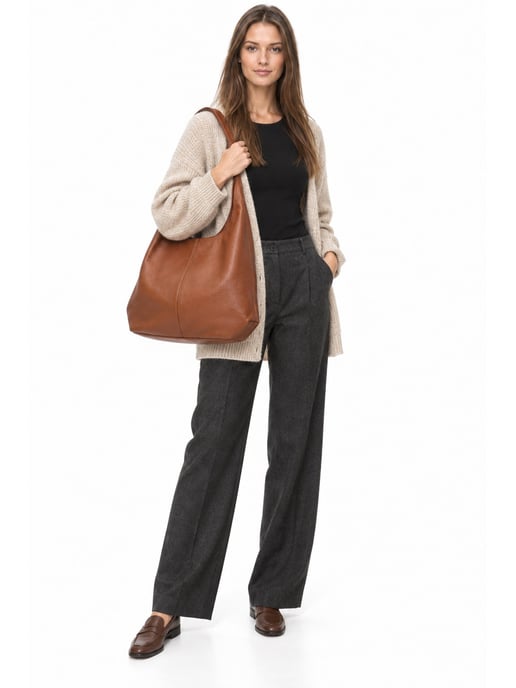 Anna Luchini Braun Rindsledertasche - Image 6