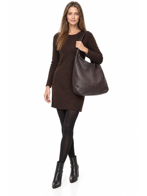 Anna Luchini Kastanienbraun Rindsledertasche - Image 3
