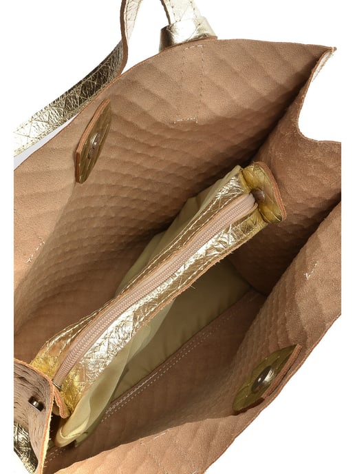 Anna Luchini Gold Rindsledertasche - Image 4