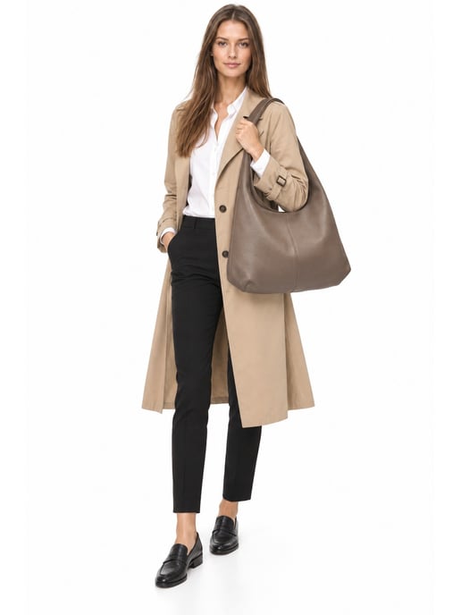 Anna Luchini Beige Rindsledertasche - Image 6