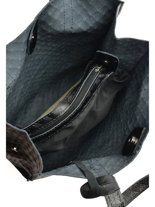Anna Luchini Schwarz Rindsledertasche - Image 4