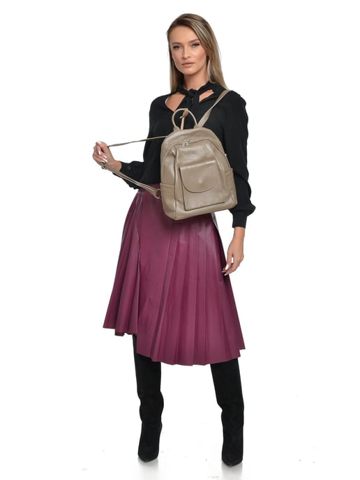 Anna Luchini Beige Rindsledertasche - Image 5