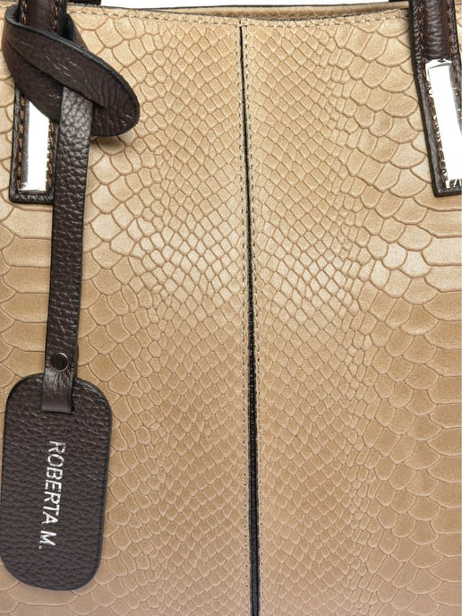 Roberta M Beige Rindsledertasche - Image 3