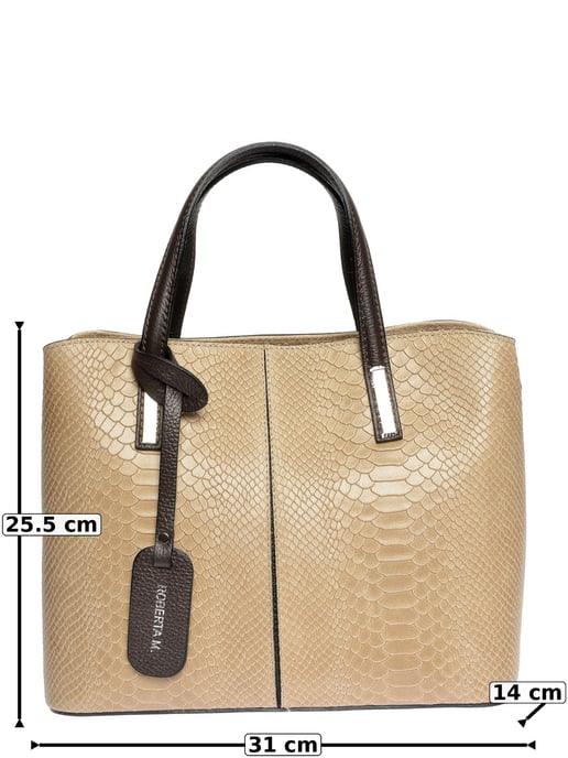 Roberta M Beige Rindsledertasche - Image 6