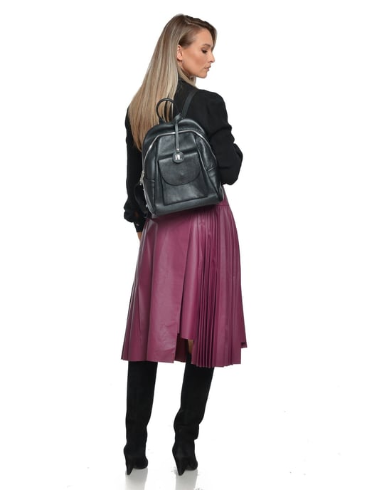 Anna Luchini Schwarz Rindsledertasche - Image 5
