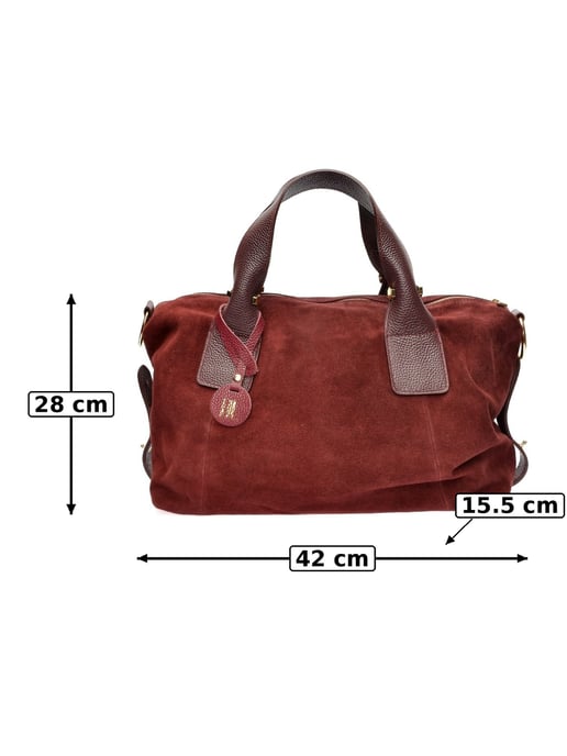 Anna Luchini Weinfarbe Rindsledertasche - Image 6