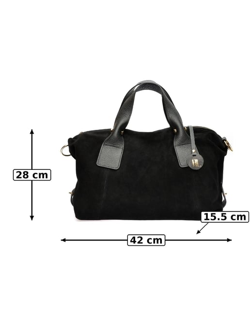 Anna Luchini Schwarz Rindsledertasche - Image 6