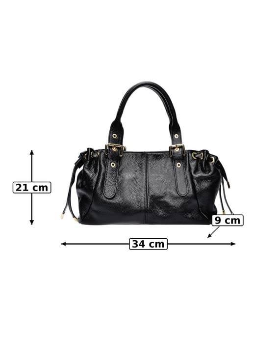 Anna Luchini Schwarz Rindsledertasche - Image 6