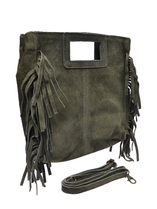 Anna Luchini Khaki Rindsledertasche - Image 2