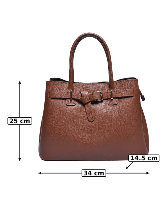 Anna Luchini Kastanienbraun Rindsledertasche - Image 5