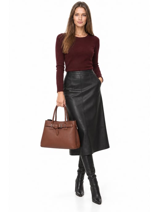 Anna Luchini Kastanienbraun Rindsledertasche - Image 6