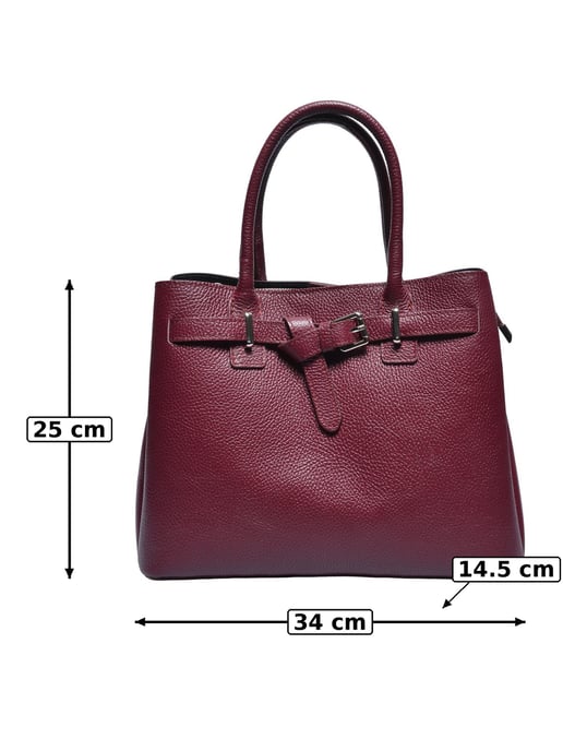 Anna Luchini Weinfarbe Rindsledertasche - Image 5