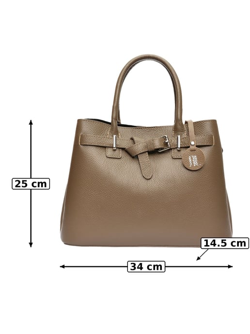 Anna Luchini Beige Rindsledertasche - Image 6