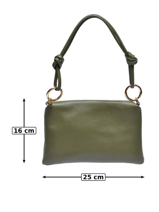 Anna Luchini Khaki Rindsledertasche - Image 5