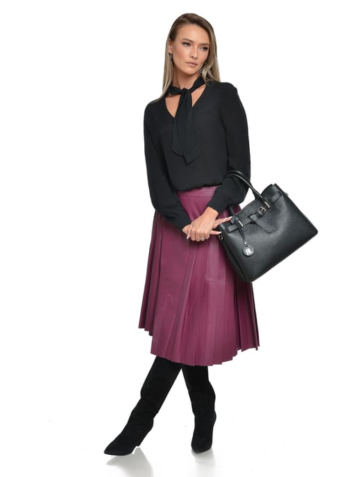 Anna Luchini Schwarz Rindsledertasche - Image 5
