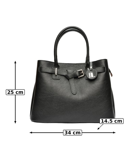 Anna Luchini Schwarz Rindsledertasche - Image 6