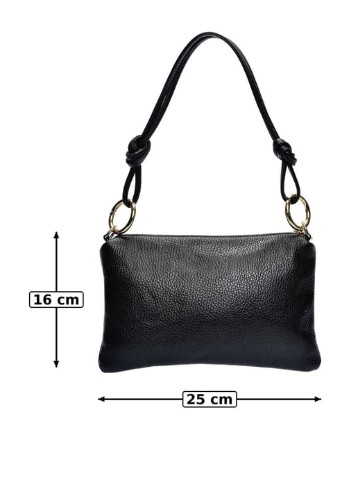 Anna Luchini Schwarz Rindsledertasche - Image 6