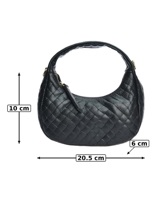 Anna Luchini Schwarz Rindsledertasche - Image 6