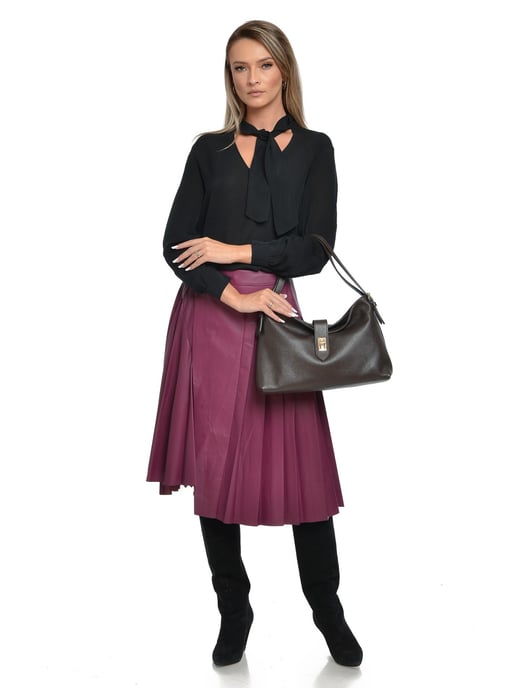 Anna Luchini Kastanienbraun Rindsledertasche - Image 5