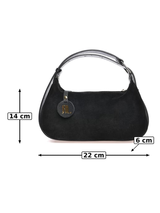 Anna Luchini Schwarz Rindsledertasche - Image 6