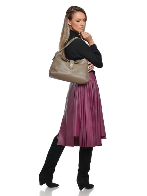 Anna Luchini Beige Rindsledertasche - Image 5
