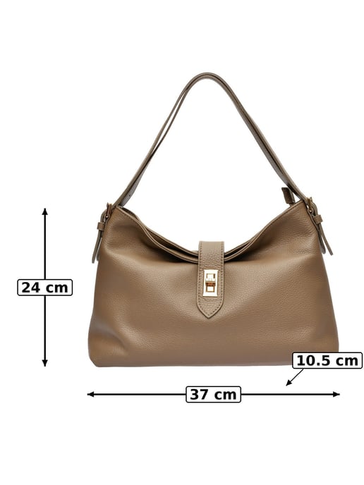 Anna Luchini Beige Rindsledertasche - Image 6