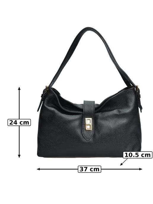 Anna Luchini Schwarz Rindsledertasche - Image 6